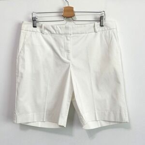 Talbots Shorts 14 White Stretch 9" Inseam Classic Summer Party Preppy NEW